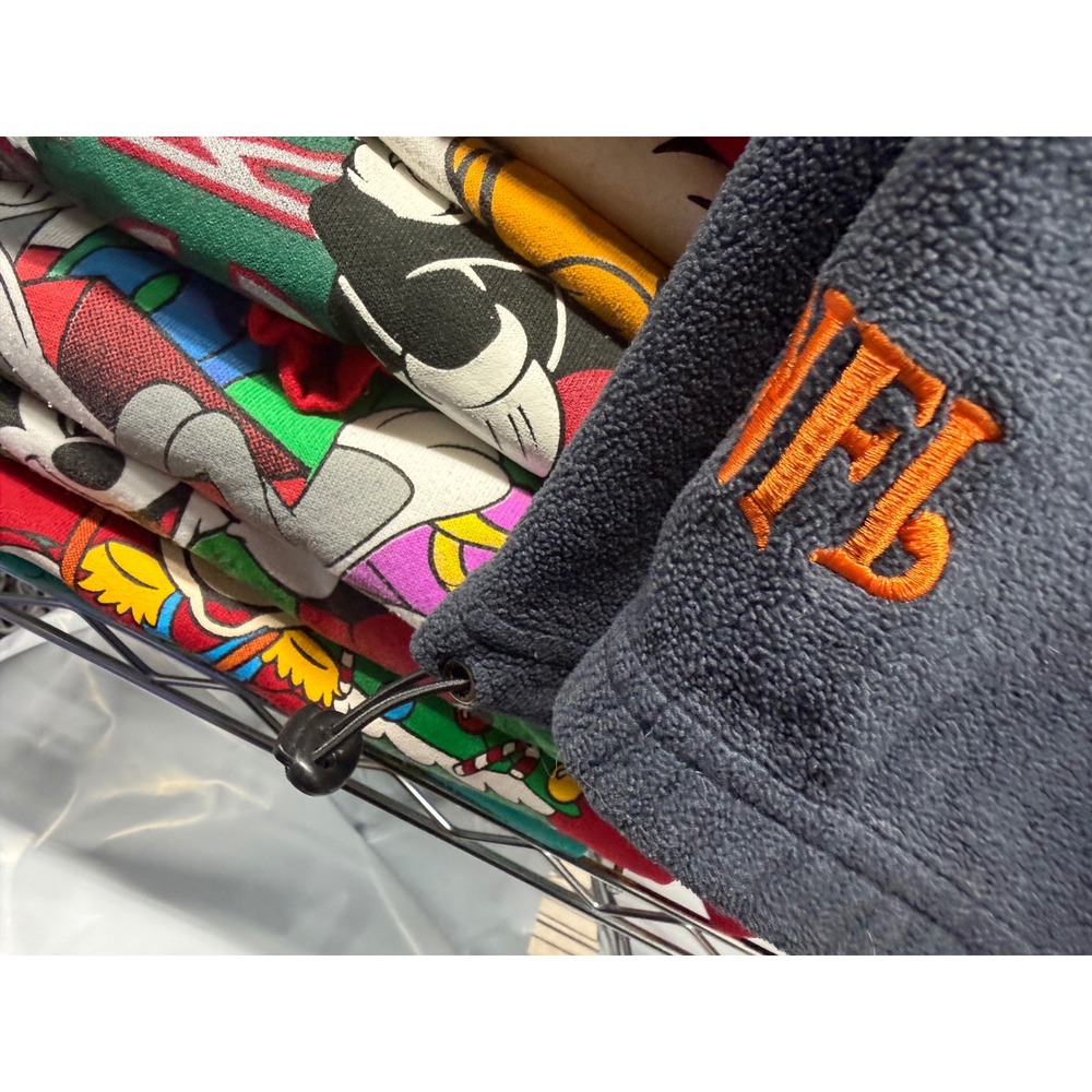 NFL Chicago Bears Quarter Zip Fleece Pullover Grey Orange Colorblock Mens 2XL - Picture 7 of 9